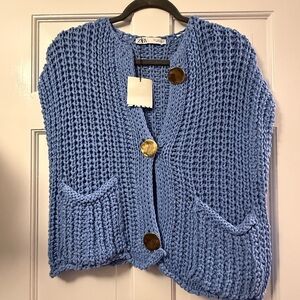 Zara Blue Knit Women's Sweater NWT